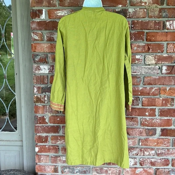 Origins green embroidered Kurti tunic size Large - Picture 5 of 6